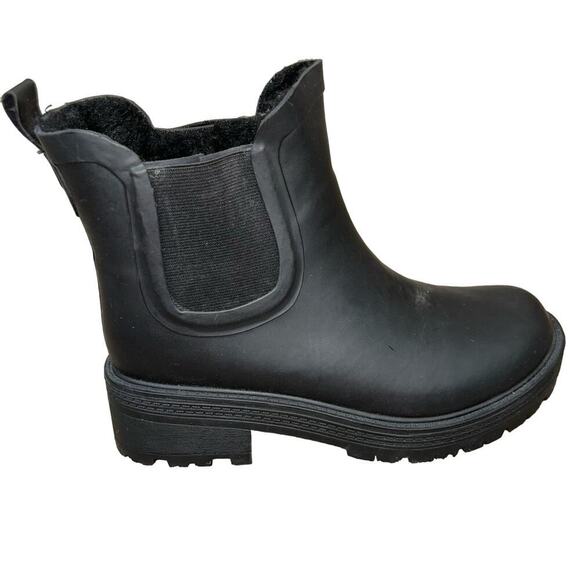 Khombu Women's Danielle fur lined Hiker winter snow Rain Boot black ankle SZ 6 - Picture 2 of 7